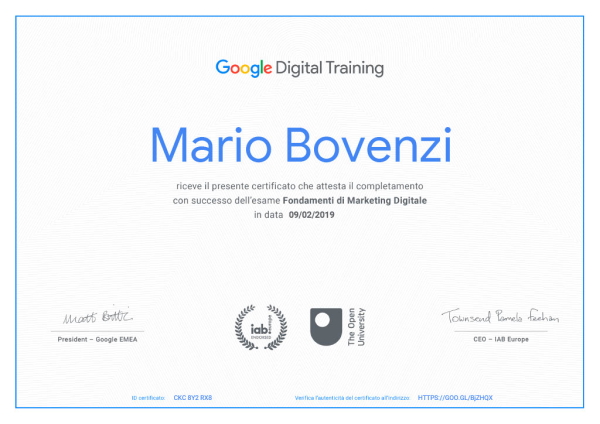 google certificato <br>✅digital marketing
